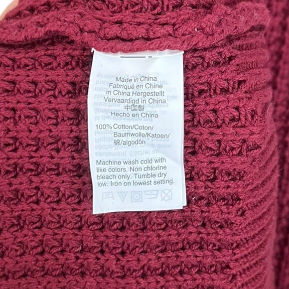 J. Crew Mens Heavyweight Chunky Knit Crewneck Sweater Burgundy Large - Picture 4 of 4